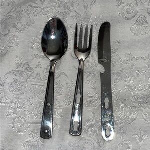 Vintage Traveling Stainless Steel Cutlery Set.
